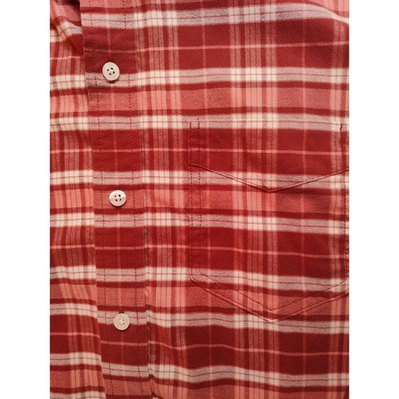 Men's L.L. Bean Slightly Fitted Plaid Long Sleeve Button Down Shirt Red Medium - Picture 4 of 5